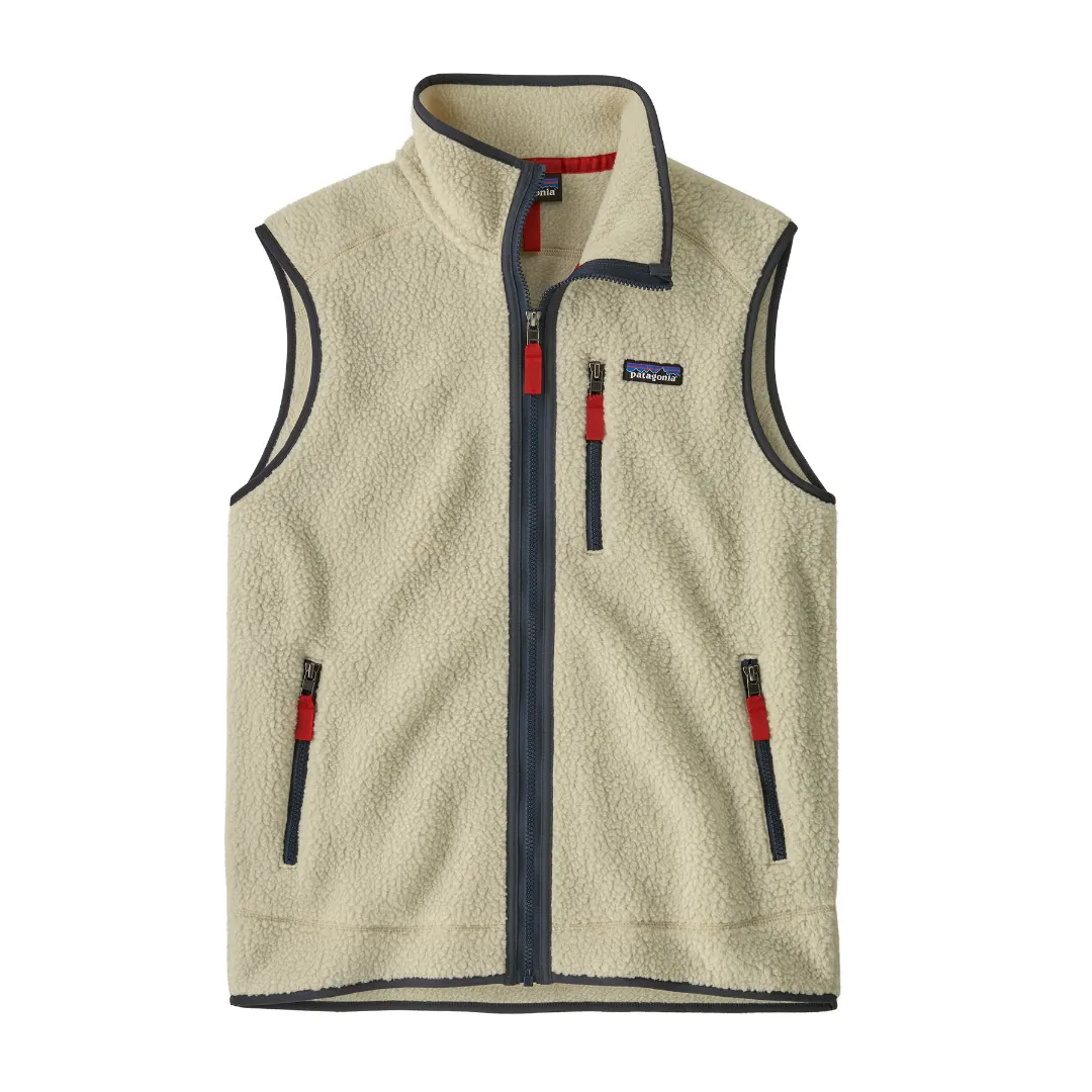 Patagonia Men's Retro Pile Vest PNSM (Pelican w/Smolder Blue) 2XL - Fritidsveste