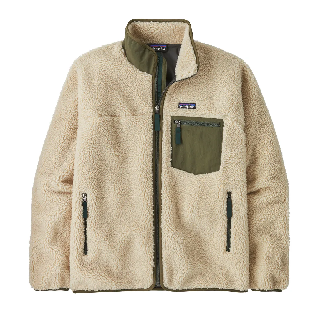 Patagonia M's Classic Retro-X Jkt DNBA (Dark Natural w/Basin Green) XXL - Fleecejakker