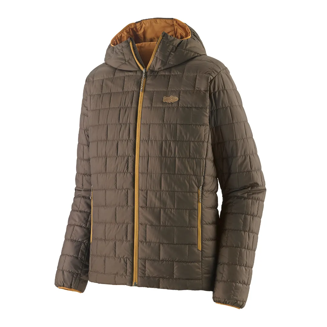 Patagonia Men's Nano Puff Fitz Roy Trout Hoody OLGG (Old Growth Green) S - Fiskejakker