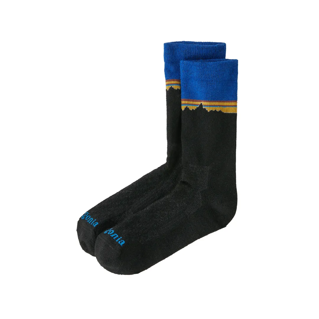 Patagonia Merino Wool Blend Crew Socks CFZV (Classic Fitz Roy: Viking Blue) L (42-45) - Strømper