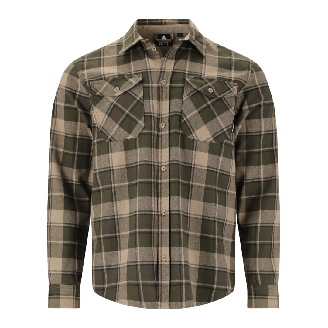 Whistler Bargo Men's Checked Shirt Skjorte Fallen Rock L - Langærmede skjorter