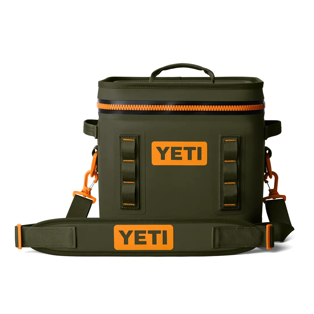 YETI Hopper Flip 12 Soft Cooler Køletaske Olive/King Crab Orange - Kølebokse