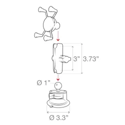 RAM X-Grip Telefonholder Med RAM Twist-Lock Sugekop B-Kugle