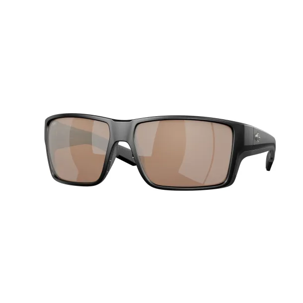 Costa Del Mar Reefton Pro Polaroid Solbriller Matte Black Glas Copper Silver Mirror Matte Black Glas Copper Silver Mirror