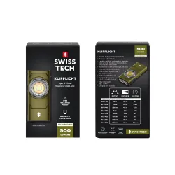 Swisstech Klipplicht 500LM Magnetisk Lommelygte