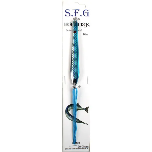SFG Hornfiske Blink Bl&aring; 20 Gram Silketr&aring;d Bl&aring; 20 Gram Silketr&aring;d