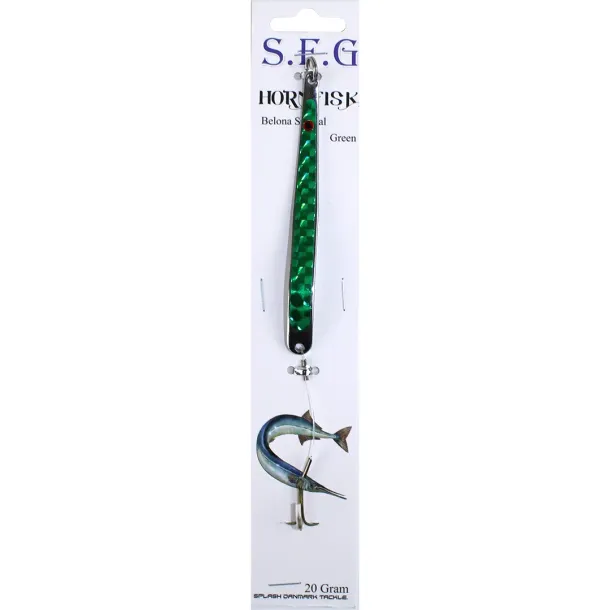SFG Hornfiske Blink Gr&oslash;n 20 Gram Krog Gr&oslash;n 20 Gram Krog