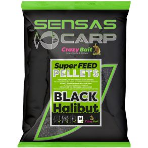 Sensas Crazy Bait Feed Pellets Black Halibut 700g