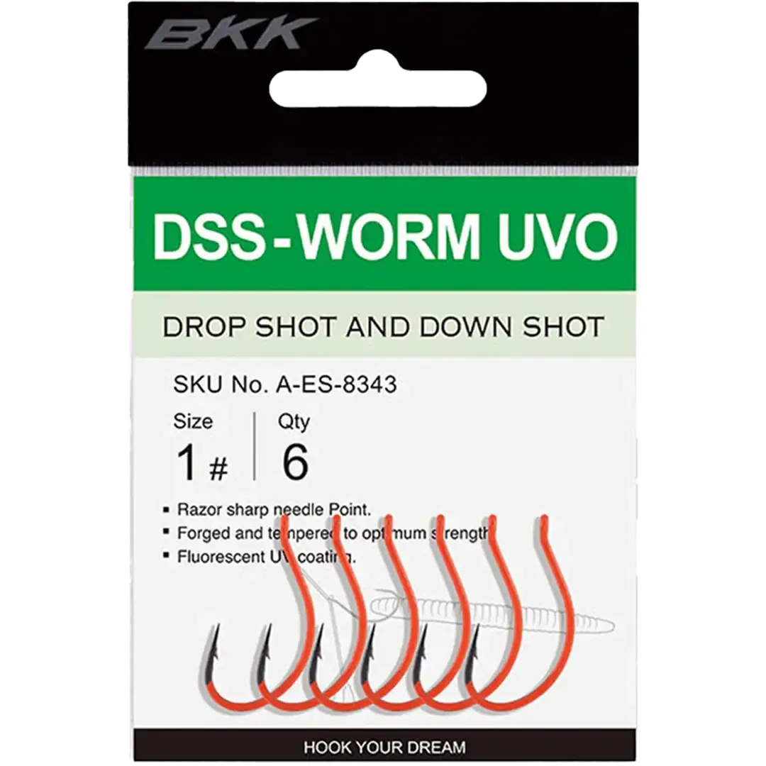 BKK DSS Worm UVO – UV-belagt dropshot krog til lystfiskere