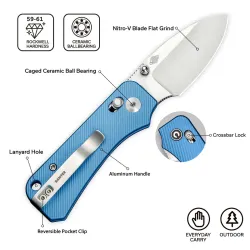CIVIVI Baby Banter 2 Blue Aluminum Satin Finished Nitro-V Blade