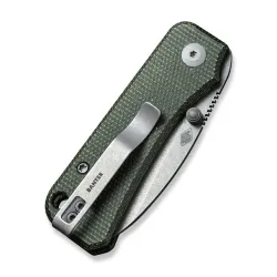 CIVIVI Baby Banter Green Micarta Gray Stonewashed Nitro-V Blade