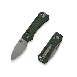 CIVIVI Baby Banter 2 Green Canvas Micarta Gray Stonewashed Nitro-V Blade
