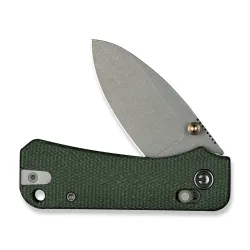 CIVIVI Baby Banter 2 Green Canvas Micarta Gray Stonewashed Nitro-V Blade