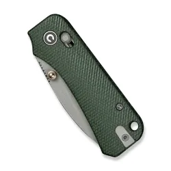 CIVIVI Baby Banter 2 Green Canvas Micarta Gray Stonewashed Nitro-V Blade