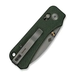 CIVIVI Baby Banter 2 Green Canvas Micarta Gray Stonewashed Nitro-V Blade