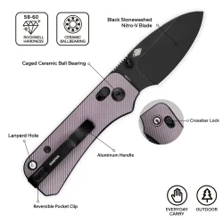CIVIVI Baby Banter 2 Purple Aluminum Black Stonewashed Nitro-V Blade