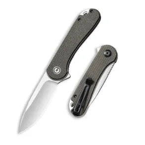 CIVIVI Elementum Dark Green Micarta Satin Finished D2 Blade