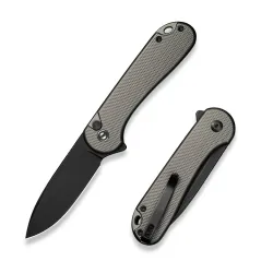 CIVIVI Elementum II Button Lock Gray Aluminum Black Stonewashed Nitro-V Blade