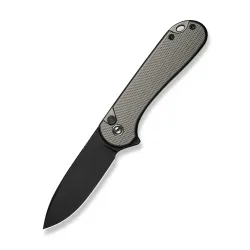 CIVIVI Elementum II Button Lock Gray Aluminum Black Stonewashed Nitro-V Blade