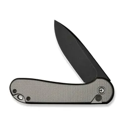 CIVIVI Elementum II Button Lock Gray Aluminum Black Stonewashed Nitro-V Blade