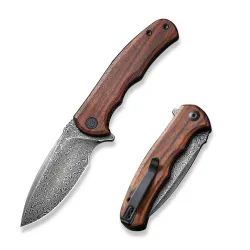 CIVIVI Mini Praxis Guibourtia Wood Black Hand Rubbed Damascus Blade