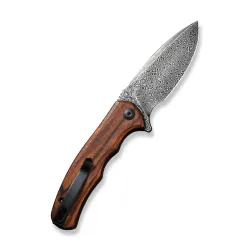 CIVIVI Mini Praxis Guibourtia Wood Black Hand Rubbed Damascus Blade