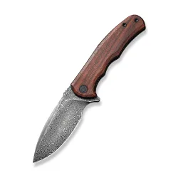 CIVIVI Mini Praxis Guibourtia Wood Black Hand Rubbed Damascus Blade