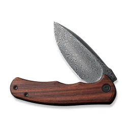 CIVIVI Mini Praxis Guibourtia Wood Black Hand Rubbed Damascus Blade