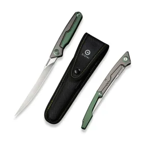CIVIVI Shawka Gray/Green Aluminum Handle Satin Finished 14C28N Blade