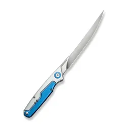 CIVIVI Shawka Silver/Blue Aluminum Handle Satin Finished 14C28N Blade