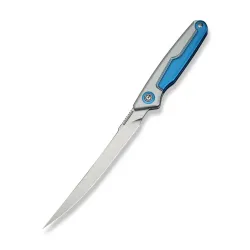 CIVIVI Shawka Silver/Blue Aluminum Handle Satin Finished 14C28N Blade