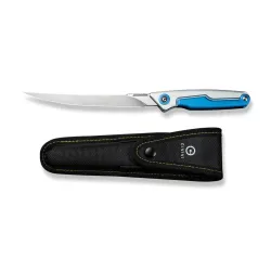 CIVIVI Shawka Silver/Blue Aluminum Handle Satin Finished 14C28N Blade