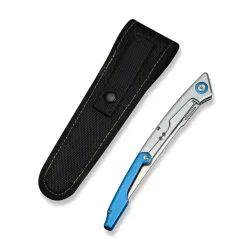 CIVIVI Shawka Silver/Blue Aluminum Handle Satin Finished 14C28N Blade
