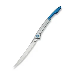 CIVIVI Shawka Silver/Blue Aluminum Handle Satin Finished 14C28N Blade