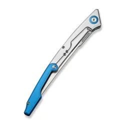 CIVIVI Shawka Silver/Blue Aluminum Handle Satin Finished 14C28N Blade