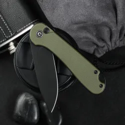 CIVIVI Elementum II Button Lock OD Green G10 Black Stonewashed Nitro-V Blade