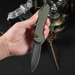 CIVIVI Elementum II Button Lock OD Green G10 Black Stonewashed Nitro-V Blade