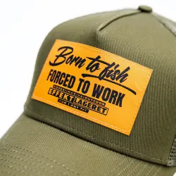 Effektlageret Born To Fish Forced To Work Olive/Orange Cap