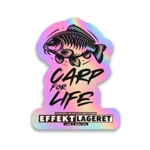 Effektlageret Carp For Life Holographic Klistermrke 5x6,5cm