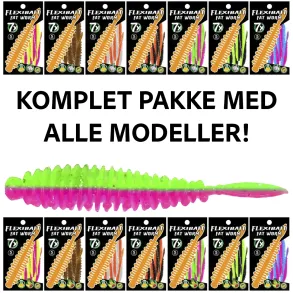 Skull Gear Flexibait Fat Worm Collection Pakke