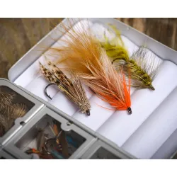 Fly-Dressing Aluminium box 6 Rum Olive Flueboks