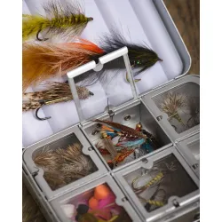 Fly-Dressing Aluminium box 6 Rum Olive Flueboks