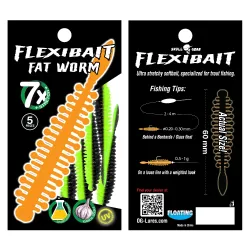Skull Gear Flexibait Fat Worm 5pak