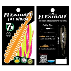 Skull Gear Flexibait Fat Worm 5pak