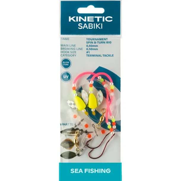Kinetic Sabiki Tournament Spin &amp; Turn Rig Chartreuse/Pink Chartreuse/Pink