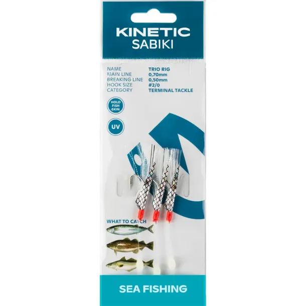 Kinetic Sabiki Trio Rig White Flash White Flash