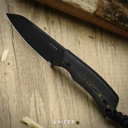 Kizer Field Mouse | CPM 3V | FatCarbon Camo Gold | Fixed Blade