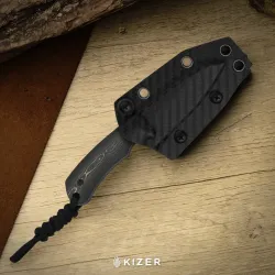 Kizer Field Mouse | CPM 3V | FatCarbon Camo Gold | Fixed Blade