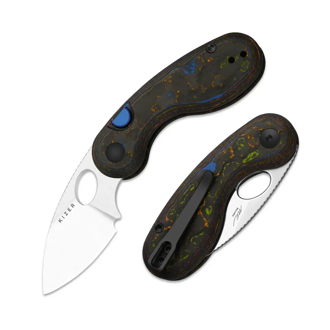 Kizer Microbe 2742A1 | M390 Foldekniv i Camo Carbon | Effektlageret