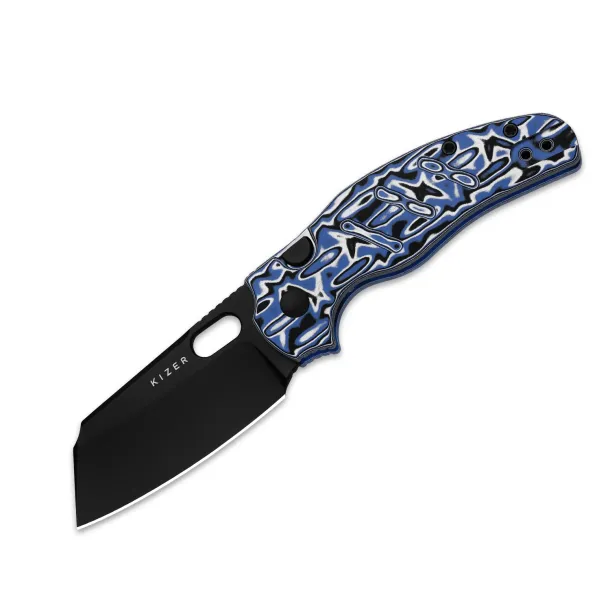 Kizer Sheepdog C01C 2.9 BS | Kizer Button Liner Lock | Nitro-V | vortex pattern micarta | PVD Coating